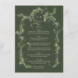 Ingelijste Groen Monogram Eucalyptus Green Wedding Menu