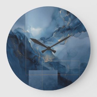 Ingelijste Haze Blauwe Turquoise Geometrische Abst Grote Klok