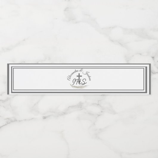 Ingelijste katholieke Bijbeltekst bruiloft Waterfles Etiket (Enkel label)