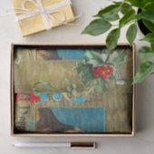 Ingelijste kerst Collies met Holly en bessen Tissuepapier (Geschenk)