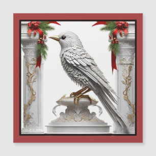Ingelijste kerst vogel magnetische Kaart