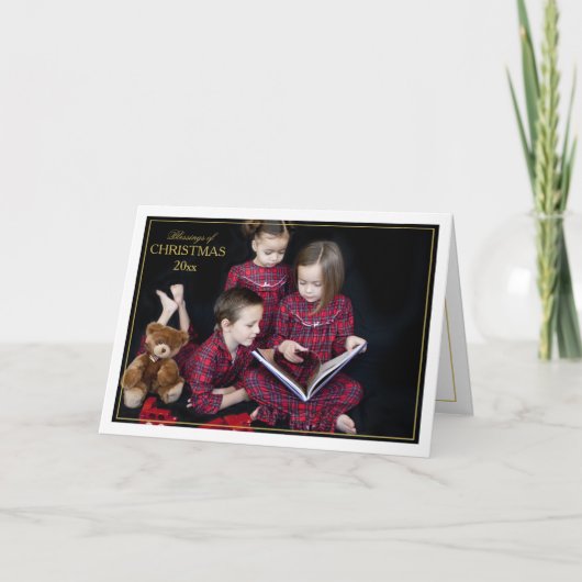 Ingelijste Kerstzegeningen Gevouwen Kaart (Voorkant)