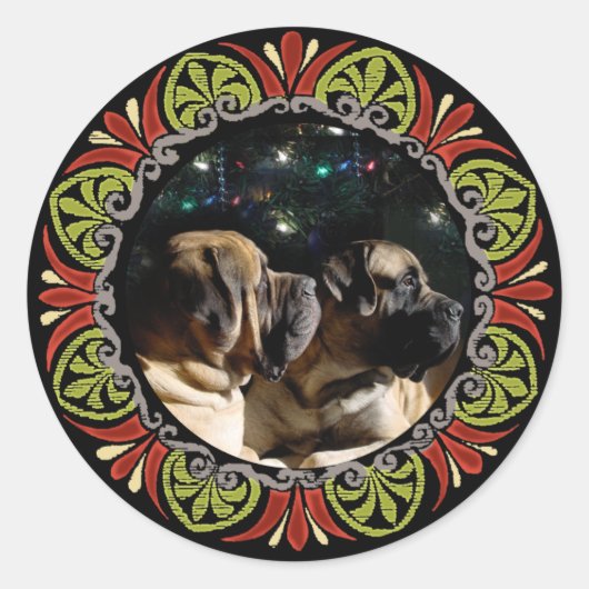 Ingelijste Mastiff Pair Sticker (Voorkant)