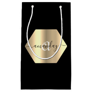 Ingelijste Monogram Naam Goud Zwart Mode Boutique Klein Cadeauzakje