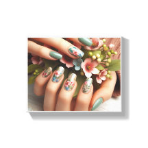 Ingelijste Nail Art Stretched Canvas Print