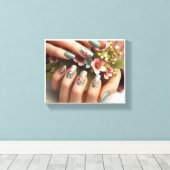 Ingelijste Nail Art Stretched Canvas Print (Insitu (Houten vloer))