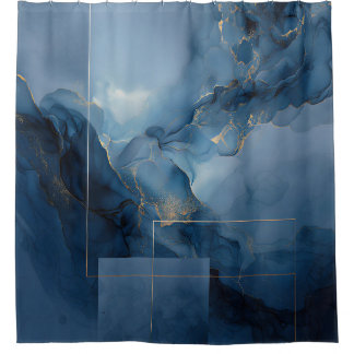 Ingelijste nevel blauwe turquoise geometrische abs douchegordijn