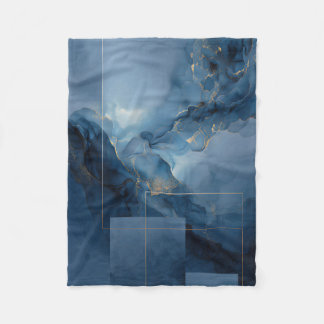 Ingelijste nevelige blauwe turquoise geometrische fleece deken