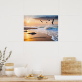 Ingelijste Poster Art Beach Sunset (Keuken)
