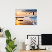 Ingelijste Poster Art Beach Sunset (Thuiskantoor)