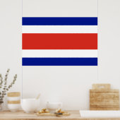 Ingelijste print met de vlag van Costa Rica (Keuken)