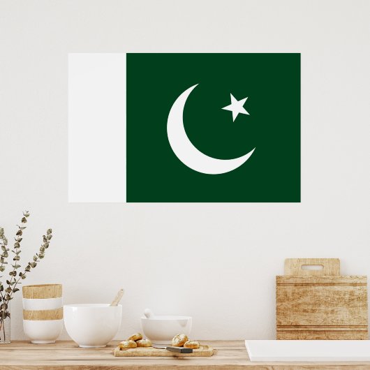 Ingelijste print met de vlag van Pakistan (Keuken)