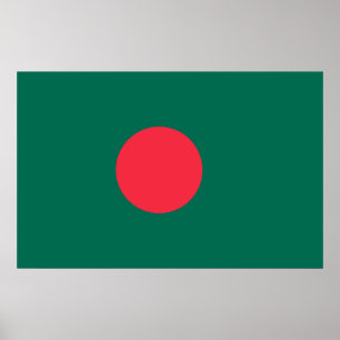 Ingelijste print met Vlag van Bangladesh