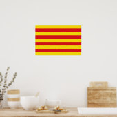 Ingelijste print met Vlag van Catalonië (Keuken)