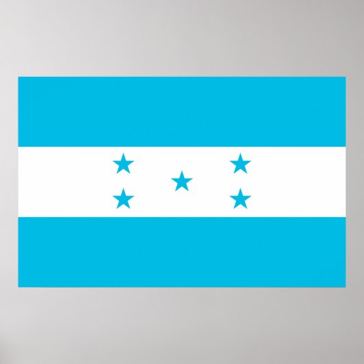 Ingelijste print met Vlag van Honduras (Voorkant)