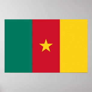Ingelijste print met Vlag van Kameroen