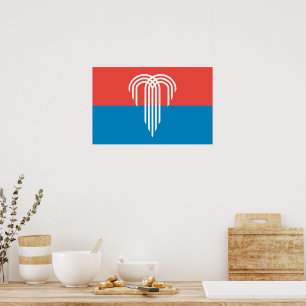 Ingelijste print met Vlag van Kansas City, Missour