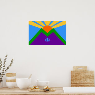 Ingelijste print met Vlag van Manitou Springs, USA