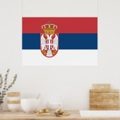 Ingelijste print met Vlag van Servië (Keuken)