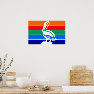 Ingelijste print met Vlag van St. Petersburg