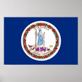 Ingelijste print met vlag van Virginia, U.S.A. (Voorkant)