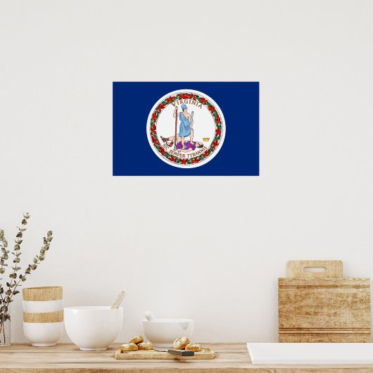 Ingelijste print met vlag van Virginia, U.S.A. (Keuken)