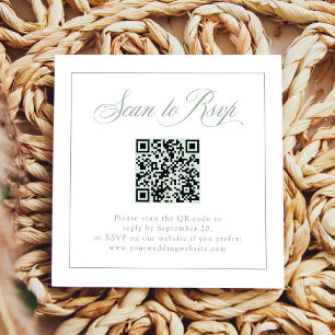 Ingelijste Sage Green Italiaanse elegantie RSVP Informatiekaartje
