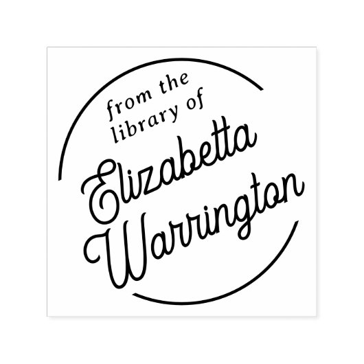 Ingelijste Simple Script #7 Bibliotheekboeknaam Zelfinktende Stempel (Design)