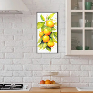 Ingelijste Sinaasappels Kunst Keuken, Restaurant & Canvas Afdruk