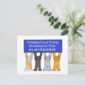 Ingenieur Afstuderen gefeliciteerd Aankondigingskaart (Staand voorkant)