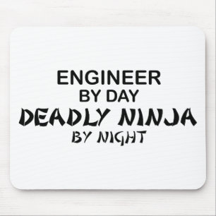 Ingenieur Deadly Ninja bij nacht Muismat