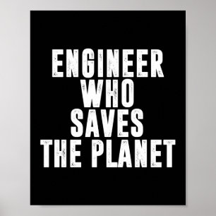 Ingenieur die de klimaatverandering in de planeet poster