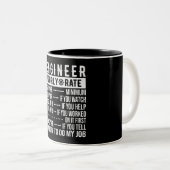 Ingénieur drôle Taux horaire Mug (Devant droit)