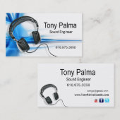 Ingénieur du son lisse - carte d'industrie (Devant / Derrière)