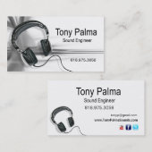 Ingénieur du son lisse - carte d'industrie (Devant / Derrière)