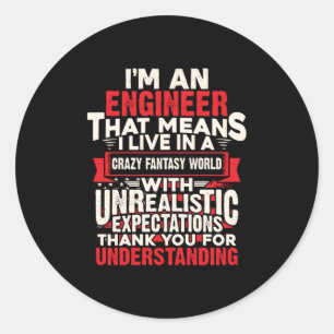 Ingenieur ik ben ingenieur ronde sticker