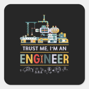 Ingenieur ik ben ingenieur vierkante sticker