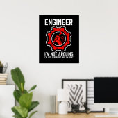 Ingenieur ik ben niet bezig met Funny Engineering. Poster (Thuiskantoor)