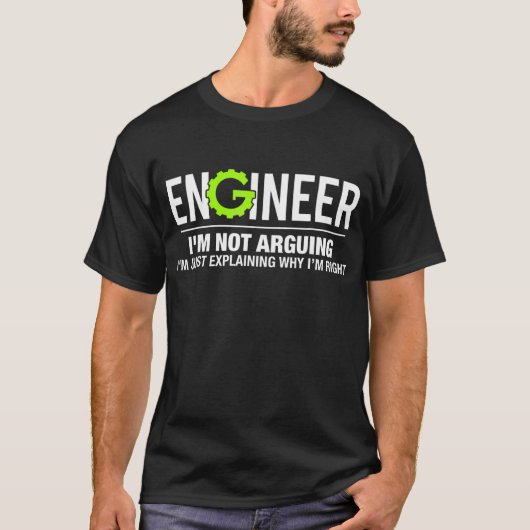 Ingenieur ik ben niet bezig met Funny Engineering  T-shirt (Voorkant)