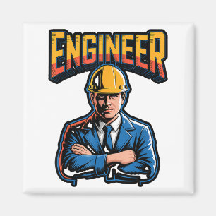 Ingenieur in Griekse letters Stem Nerd Humor Magneet