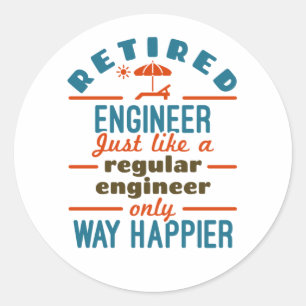 Ingenieur in ruste Gelukkig Engineering Retirement Ronde Sticker