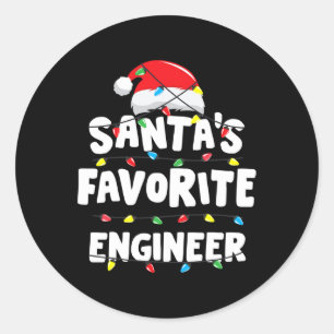 Ingenieur Kerstman's favoriete grappige cadeau Xma Ronde Sticker