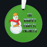 Ingénieur le plus froid Snowman<br><div class="desc">Un bonhomme de neige portant un casquette dur avec texte Le plus cool ingénieur du monde est un design d'ingénierie humoristique. Des cadeaux amusants pour les étudiants et les ingénieurs de l'université pour les anniversaires et les vacances d'hiver.</div>