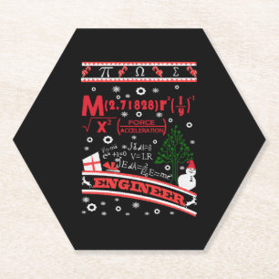 Ingenieur - Lelijke Kersttrui Kartonnen Onderzetters