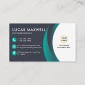 Ingénieur logiciel Carte de visite bleu et blanc (Devant)