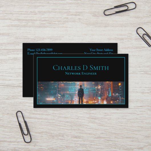 Ingénieur logiciel Carte de visite de sécurité inf (Devant/Arrière en situation)