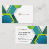 Ingénieur logiciel Carte de visite Vert moderne (Devant / Derrière)