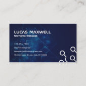 Ingénieur logiciel Cartes de visite bleu foncé (Dos)