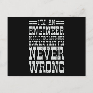Ingenieur Nooit Verkeerd Grappige Engineering Afst Briefkaart