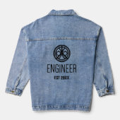 Ingenieur Vast, Engineering Afstuderen Aangepast Denim Jacket (Achterkant)